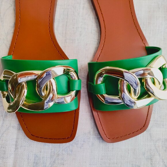 ZARA METAL CHAIN FLAT SANDAL SIZE 7.5 - Picture 7 of 16